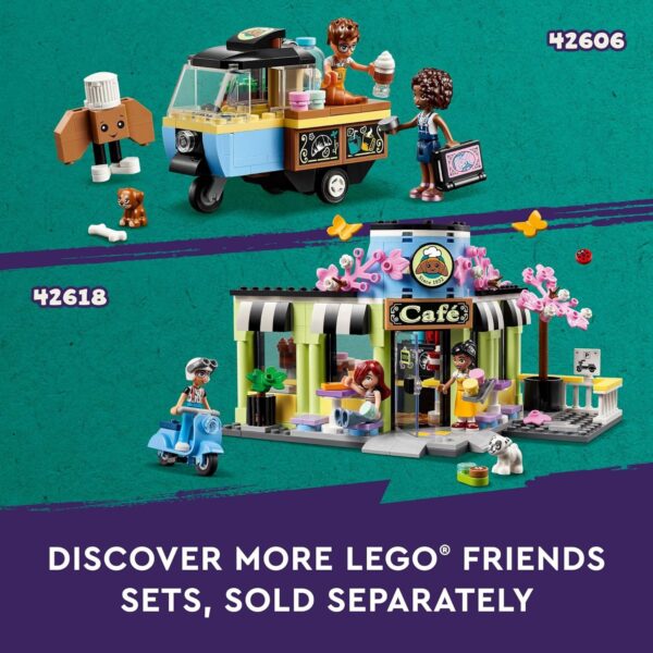 LEGO Friends Heartlake City Café Shop Toy for Kids, Bakery Building Set, Birthday Gift Idea for Girls and Boys Ages 6 Years and Up with 3 Mini Dolls and a Dog Toy Figure, 42618 - Image 6
