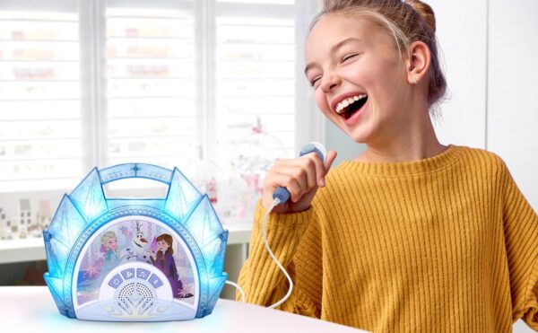 eKids Disney Frozen Karaoke Microphone with Bluetooth Speaker for Fans of Disney Toys, Kids Karaoke Machine with Built in Music - Image 5