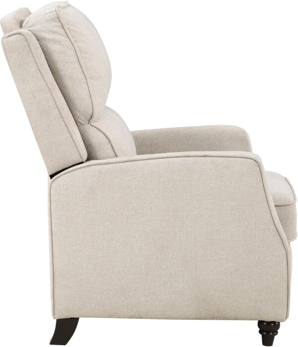 Lexicon Push Back Recliner Chair Living Room, Reclining Sofa Chair, Modern Recliner Sofa Chair, Fabric Recliner Arm Chair for Living Room/Office/Apartment, Beige - Image 4