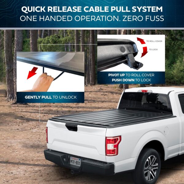 Truck Tonneau Cover for Chevy Silverado 1500 / GMC Sierra 1500 2019-2024 with 5.8 ft Bed Length, All-Weather Soft Roll Truck Bed Cover for Truck Black Flag Print - Image 4