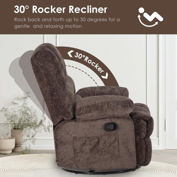 Oversized Swivel Rocker Recliner Chair for Living Room for Adults - Image 5