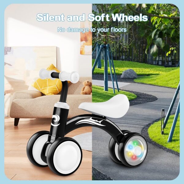 Colorful Lighting Baby Balance Bike Toys for 1 Year Old Boy Gifts, 10-36 Month Toddler Balance Bike, No Pedal 4 Silence Wheels&Soft Seat First Riding on Toys, One Year Old Boy Birthday Gifts. - Image 6