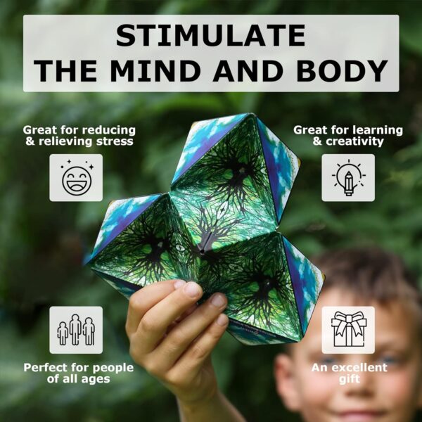SHASHIBO Shape Shifting Box - Award-Winning, Patented Fidget Cube w/ 36 Rare Earth Magnets - Transforms Into Over 70 Shapes, Download Fun in Motion Toys Mobile App (Original Series - Wings) - Image 3