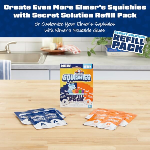 Elmer’s Squishies Kids’ Activity Kit, DIY Squishy Toy Kit Creates 4 Mystery Characters, 24 Piece Kit - Image 4