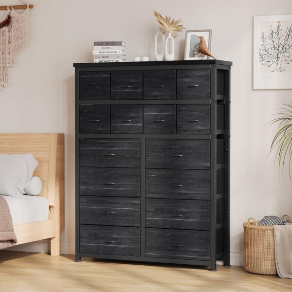 Tall Dresser for Bedroom, Black Dressers & Chests of Drawers with 16 Drawers, Large Fabric Dresser for Storage and Organization - Image 5