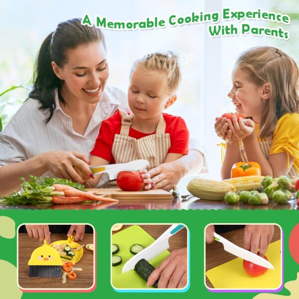 14 PC Safe Knife Kid Toddler Kitchen Set for Real Cooking, Toddler Montessori Kitchen Tool Toy for Lillte Girl Boy Age 3-10, Gifts for 3 4 5 6 7 8 9 10 Year Old Girl Boy Birthday Christmas - Image 6