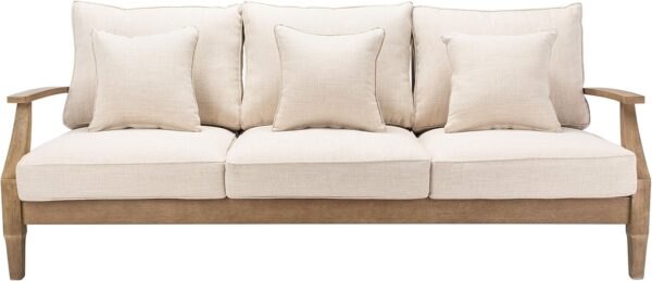 Safavieh CPT1013A Couture Martinique Natural and White Wood Outdoor Patio Sofa - Image 4