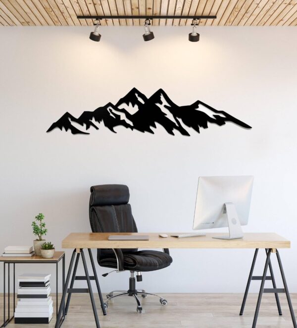 METALPLEX Mountains Metal Wall Art - Durable And Rust-free Indoor & Outdoor Aluminum Composite Wall Decor - Home Decor Wall Art For Living Room And Bedroom Decorations - White (60" x16") - Image 3