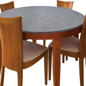 Jobar Decorative Stretch Table Cover (Stone) - Round Table Pads for Dining Room Table - Beautiful Design Perfect for Any Dinner or Party, One Size (JB8387)