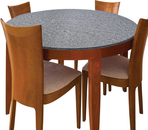 Jobar Decorative Stretch Table Cover (Stone) - Round Table Pads for Dining Room Table - Beautiful Design Perfect for Any Dinner or Party, One Size (JB8387)