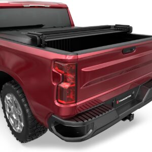 Soft Quad Fold Truck Bed Tonneau Cover Compatible for 2019-2024 Chevy Silverado/GMC Sierra 1500 Fleetside New Body Style 4-Fold 6.5FT