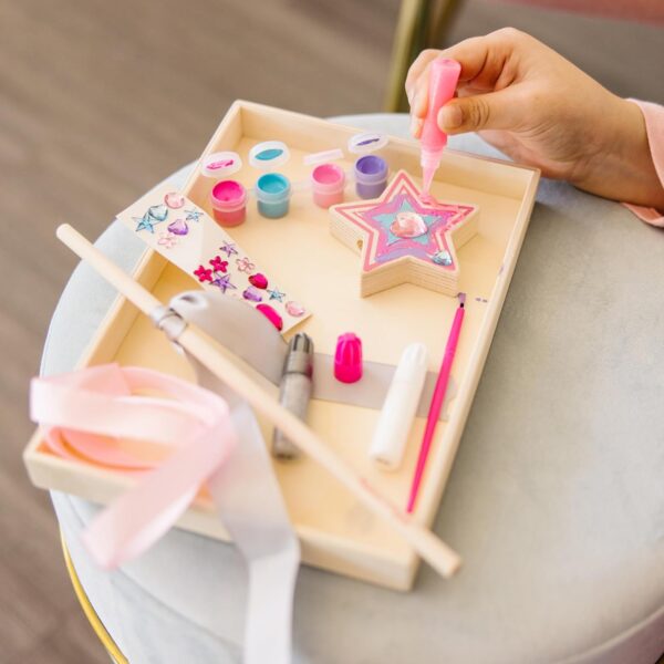 Melissa & Doug Created By Me! Paint & Decorate Your Own Wooden Princess Wand Craft Kit, Pink - Princess Crafts Great For Rainy Days, Princess Toys For Kids Ages 4+ - Image 5