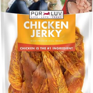 Dog Treats, Chicken Jerky for Dogs, Made with 100% Real Chicken Breast, 16 Ounces, Healthy, Easily Digestible, Long-Lasting, High Protein Dog Treat, Satisfies Dog's Urge to Chew