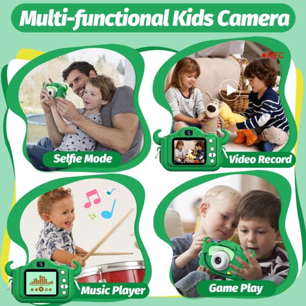 Goopow Kids Camera Toys for 3-8 Year Old Boys,Children Digital Video Camcorder Camera with Cartoon Soft Silicone Cover, Best Chritmas Birthday Festival Gift for Kids - 32G SD Card Included - Image 4