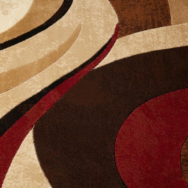 Home Dynamix Tribeca Slade Modern Area Rug, Abstract Brown/Red 39"x55" - Image 3