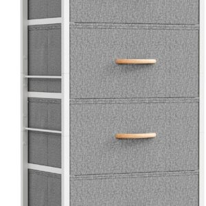 LINSY HOME Dresser for Bedroom with 4 Drawers, Tall Dressers Storage Drawers, Tower Organizer Unit for Hallway, Entryway, Closets, Sturdy Steel Frame, Wood Top