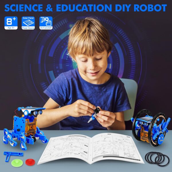 STEM 13-in-1 Education Solar Power Robots Toys for Boys Age 8-12, Educational Toy Science Kits for Kids, Building Experiment Robotics Set STEM Project Gifts for 8 9 10 11 12 Years Old Boy Girls Teens - Image 4