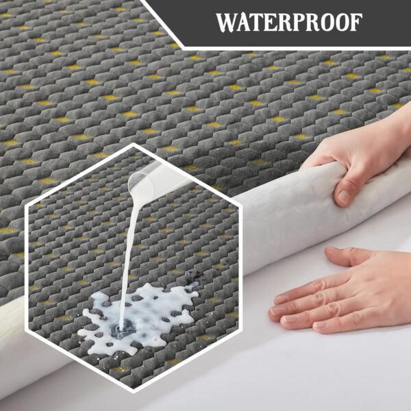Waterproof Mattress Protector, Full Size Mattress Pad Fitted 6-15" Deep Pocket, 3D Air Fabric Double Bed Mattress Cover Noiseless Washable for College Dorm(Carbon Gray) - Image 2