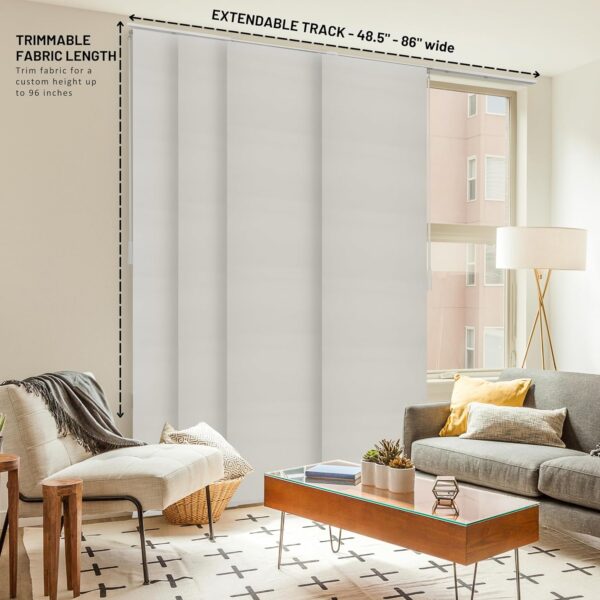 CHICOLOGY Blinds for Sliding Glass Doors , Vertical Blinds for Patio Doors , Room Divider ,Skyrise White (Light Filtering) W:46-86 x H: 0-96 inch - Image 2
