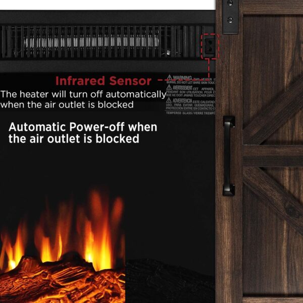 TURBRO Fireside FS23 Realistic Flames Electric Fireplace, Remote Control, 3 Adjustable Brightness Flames - Image 3