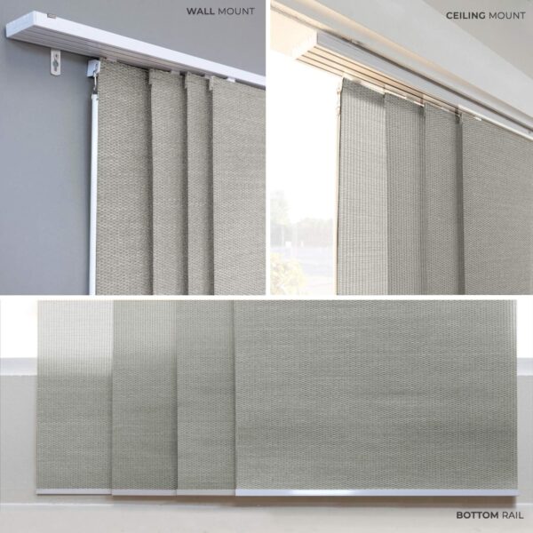 CHICOLOGY Vertical Blinds, Room Divider, Door Blinds,Blinds for Sliding Glass Doors, Temporary Wall, Closet Curtain, Room Door, Woven Gray (Natural Woven) W:46-86 x H:Up-to 96 inches - Image 6