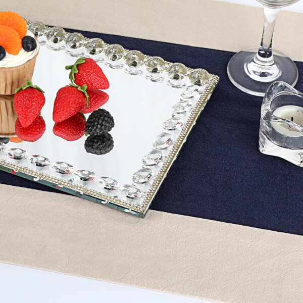 Hipiwe Glass Vanity Tray - 13.7"x7.8" Mirror Decorative Tray Sparkling Crystal Perfume Tray Gorgeous Bathroom Organizer Tray for Makeup Jewelry Serving Tray for Coffee Table - Image 7
