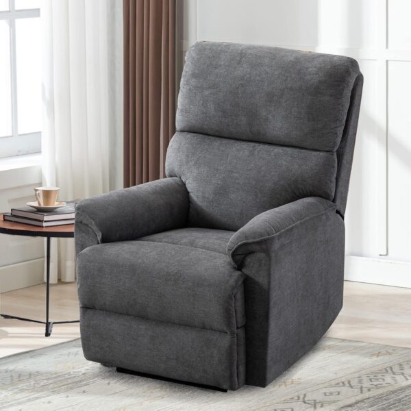 Power Recliner Chair, Electric Recliner, Breathable Fabric Single Overstuffed Recliner Sofa Chair with USB Charge Port for Elderly Living Room, Bedroom, Gray - Image 2