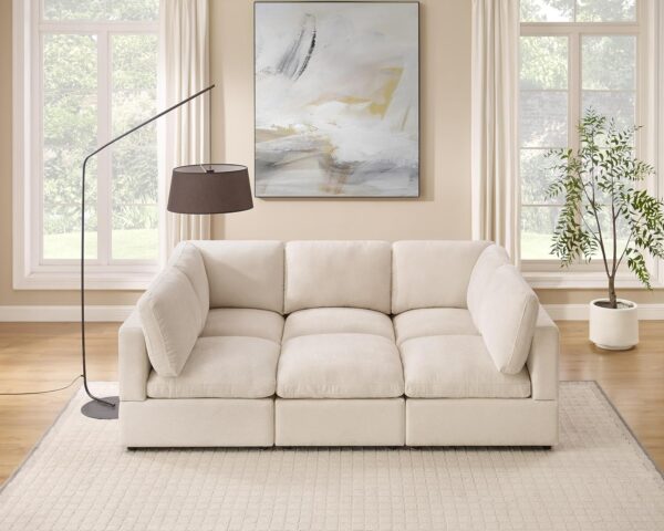 Modular Sectional Sofa, Convertible Sleeper Sofa Modular Sectional Sofa Bed with Ottoman, 6-seat Sectional Sofas for Lving Room - Image 3
