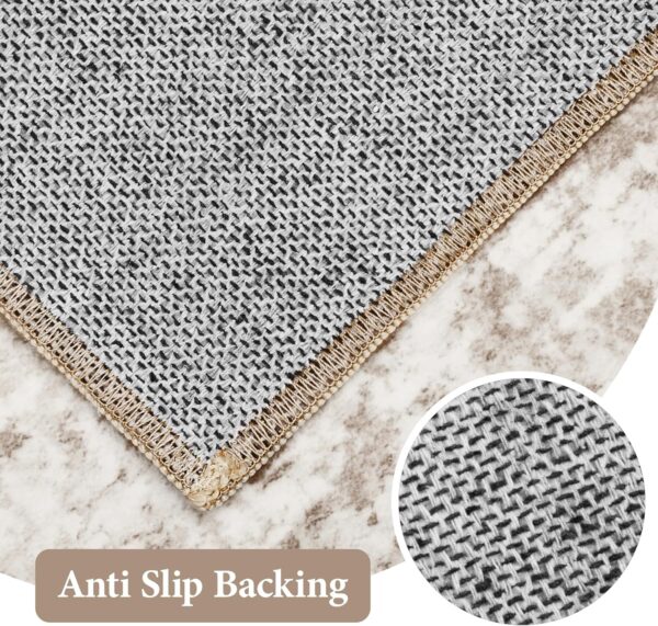 Area Rug 6x9 Vintage Rug: Washable Indoor Medallion Rug Low Pile Distressed Floor Carpet Retro Accent Rug for Living Room Bedroom Kitchen Dining Table Home Office(Beige, 6'x9') - Image 7