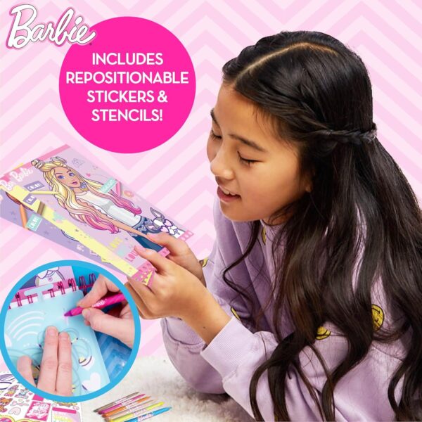 Horizon Group USA Barbie Makeup Artist Magazine, Create Your Own Hair & Makeup Looks Using 130+ Stencils, 180+ Stickers, Crayons, Pretend Makeup & More - Image 4