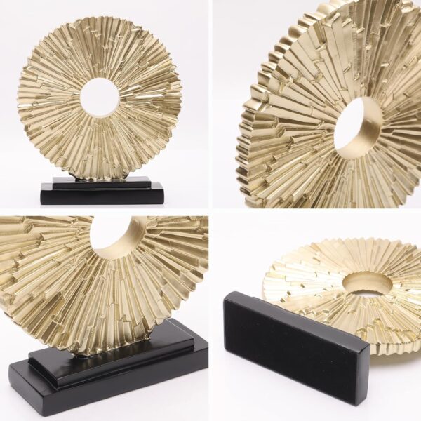 DOVDOV Gold Home Decor and Accessories, Round Geometric Statues, Unique Home Decor for Office Bookcase Room Coffee Table Console TV Stand Decor. - Image 6