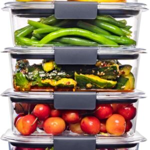Rubbermaid Brilliance Food Storage Containers, BPA Free, Airtight Lids, Ideal for Lunch, Meal Prep & Leftovers, Set of 5 (3.2 Cup)