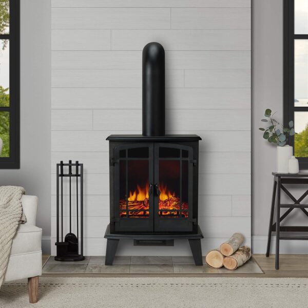 Real Flame Foster Stove Electric Fireplace - Freestanding with Adjustable Thermostat, Auto Shut-Off - Image 3