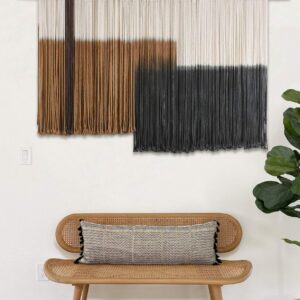 Macrame Wall Hanging Large Dip Dye Tapestry Fiber Wall Art Boho Bedroom Décor 59''W*35''L