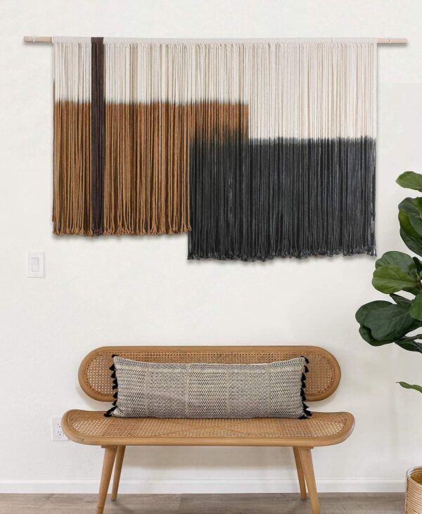 Macrame Wall Hanging Large Dip Dye Tapestry Fiber Wall Art Boho Bedroom Décor 59''W*35''L