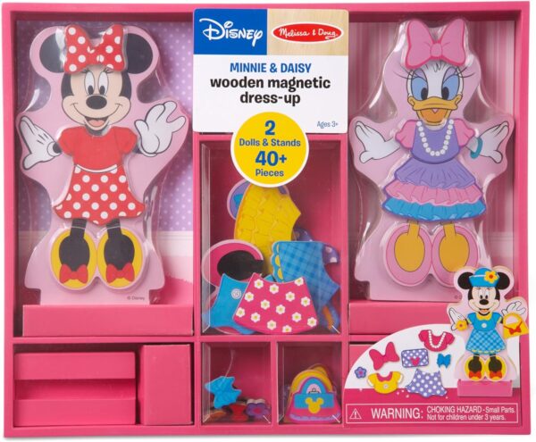Melissa & Doug Disney Minnie Mouse and Daisy Duck Magnetic Dress-Up Wooden Doll Pretend Play Set (40+ pcs) Minnie Mouse Toys, Disney Dress Up Dolls For Preschoolers And Kids Ages 3+ - Image 3