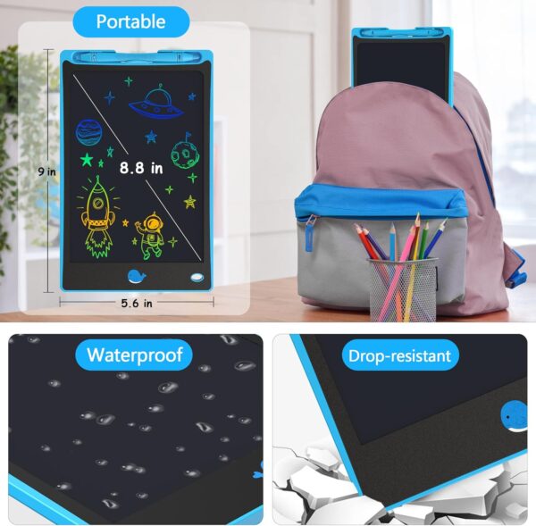 Hockvill LCD Writing Tablet for Kids 8.8 Inch, Toys for Girls Boys Drawing Pad for 3 4 5 6 7 8 Year Old Kid, Toddler Magnetic Doodle Board Travel Essentials Christmas Birthday Gift for Children (Blue) - Image 6