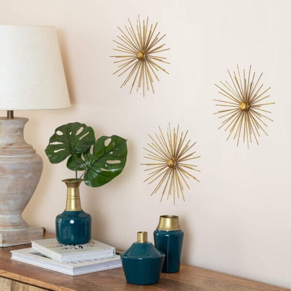 Fetco Habitat WA3718W Cabers SSilver Starbursts Metal Wall Art, Metallic 8.5" x 8.5" - Image 6