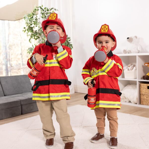 Melissa & Doug Fire Chief Role Play Costume Dress-Up Set Pretend Fire Fighter Outfit With Realistic Accessories, Firefighter Costume For Kids And Toddlers Ages 3+ - Image 5