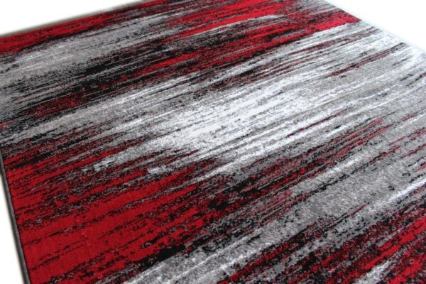 Masada Rugs, Modern Contemporary Area Rug, Red Grey Black (6 Feet X 9 Feet) - Image 4
