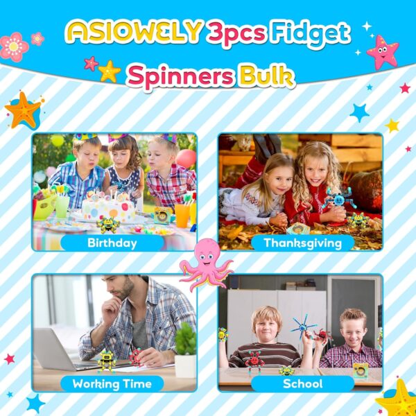 Transformable Fidget Spinner Toys for Kids & Adults,3 PCS Fidget Toys for Teens Anxiety,Sensory Toys for Autism ADHD Stress Relief,Gifts for Boys Girls Kids Fingertip Gyros Travel Toys - Image 5
