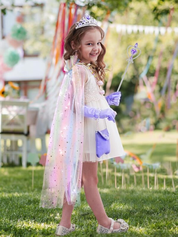 Light Up Princess Dress Up Costume for Girls Aged 3 4 5 6, Toddler Princess Toy Gift for Halloween Christmas - Image 7