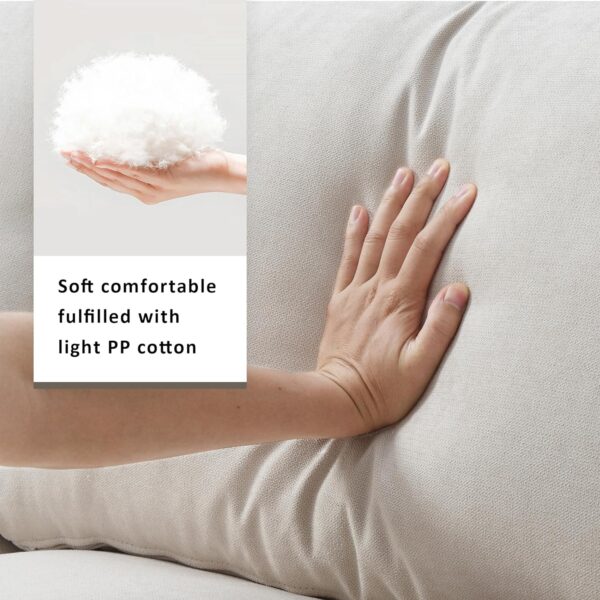 100.4" Modular Sectional Sofa for Living Room, Modern Convertible L Shaped Cloud Couch Set with Ottoman, 4 Seater Polyester Fabric Sofa with 2 Pillows for Apartment Office - Image 7