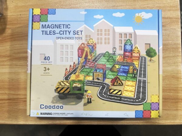 Kids Games Magnetic Tiles Road Set with Extendable Magnetic Crane, City Construction Building Toys for Toddlers STEM Preschool Toys Ages 4-6 5-7, Gifts for 3+ Year Old Boys Girls Kids Toys with Car - Image 7