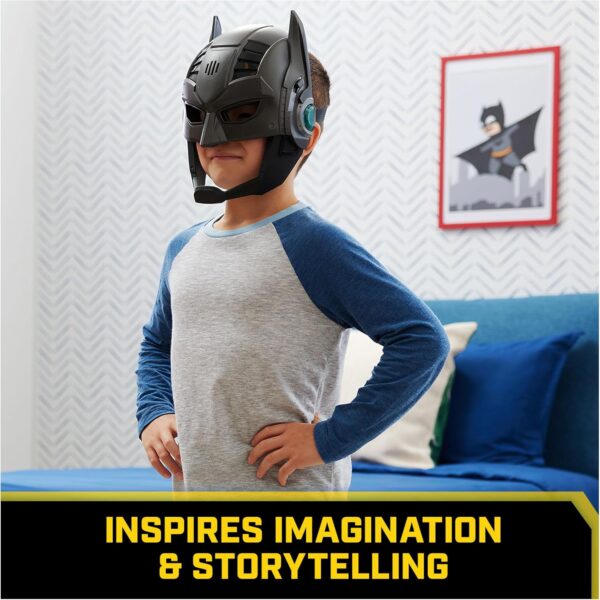 DC Comics, Armor-Up Batman Mask with Visor, 15+ Sounds & Phrases, Lights, Super Hero Costume, Kids Roleplay for Boys and Girls Ages 4+ - Image 5