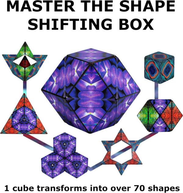 SHASHIBO Shape Shifting Box - Award-Winning, Patented Fidget Cube w/ 36 Rare Earth Magnets - Transforms Into Over 70 Shapes, Download Fun in Motion Toys Mobile App (Original Series - Wings) - Image 4