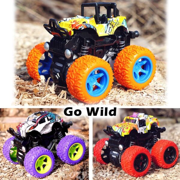 CozyBomB™ Monster Trucks Toys for Boys - Friction Powered 3-Pack Mini Push and Go Car Truck Playset Inertia Vehicle for Boys Girls Toddler Aged 3 4 5 Year Old Gifts for Kids Birthday Easter Christmas - Image 5