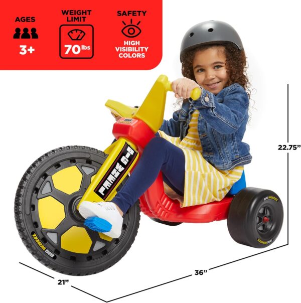 Schylling Big Wheel Speedster - Original Classic Ride On Bike - Low-Riding Tricycle with Adjustable Seat - Kids 3-7 Years Old up to 70 lbs - Image 2