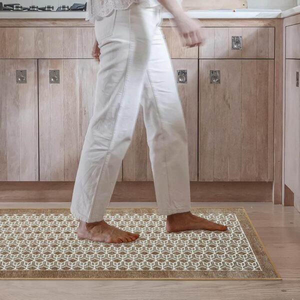 KIMODE Kitchen Mtas 20"x47",Non-Slip Washable Farmhouse Kitchen Runner Rugs,Absorbent Khaki Kitchen Mats for Floor Front of Sink,Beige Standing Mats for Hallway/Laundry Room - Image 7