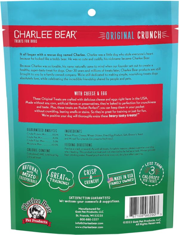 Charlee Bear Original Dog Treats, Cheese and Egg, 16 oz - Image 2